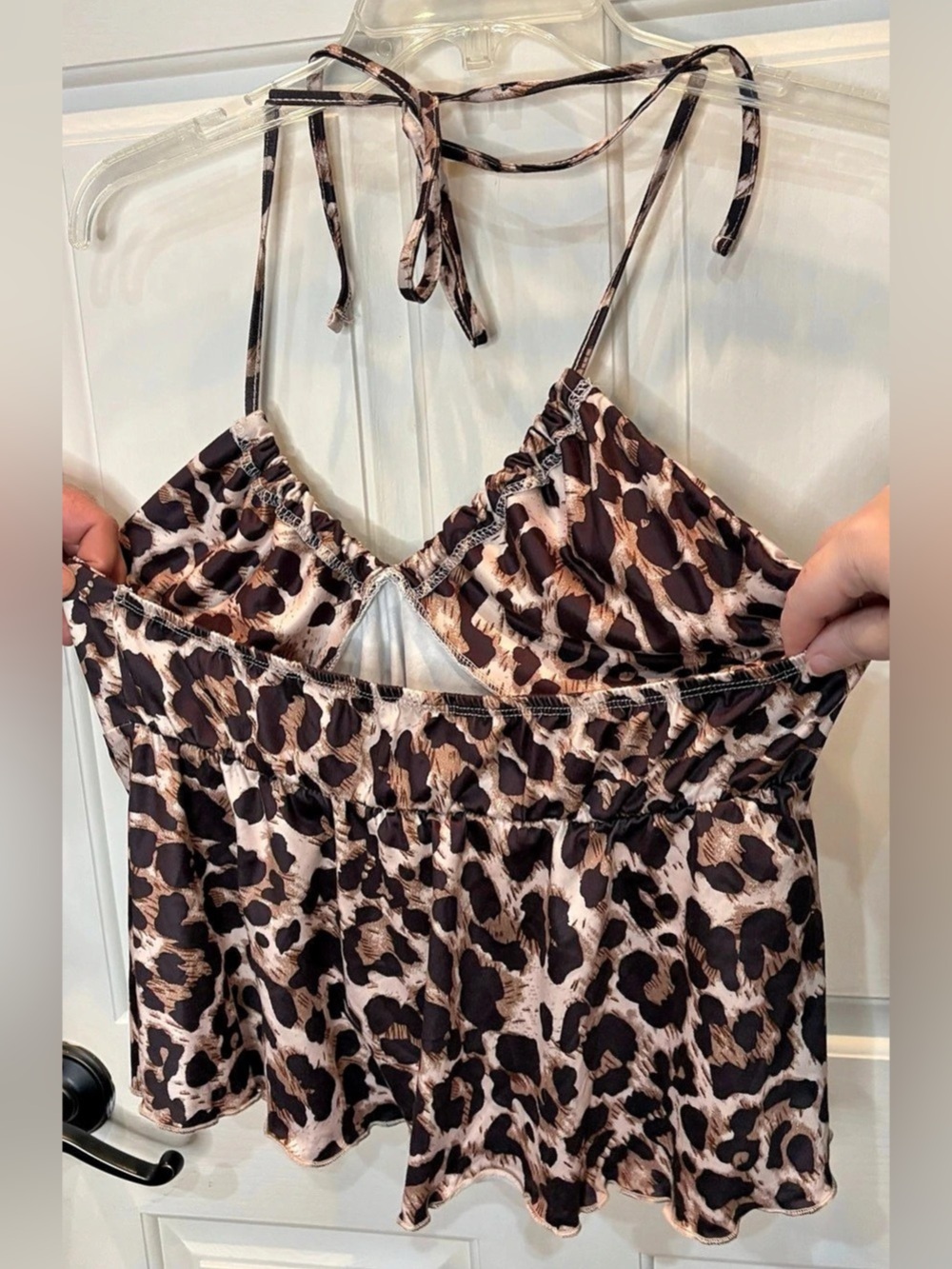 SHEIN ICON Vintage Leopard Print Backless Halter Neck Sleeveless Top Large - Picture 2 of 4